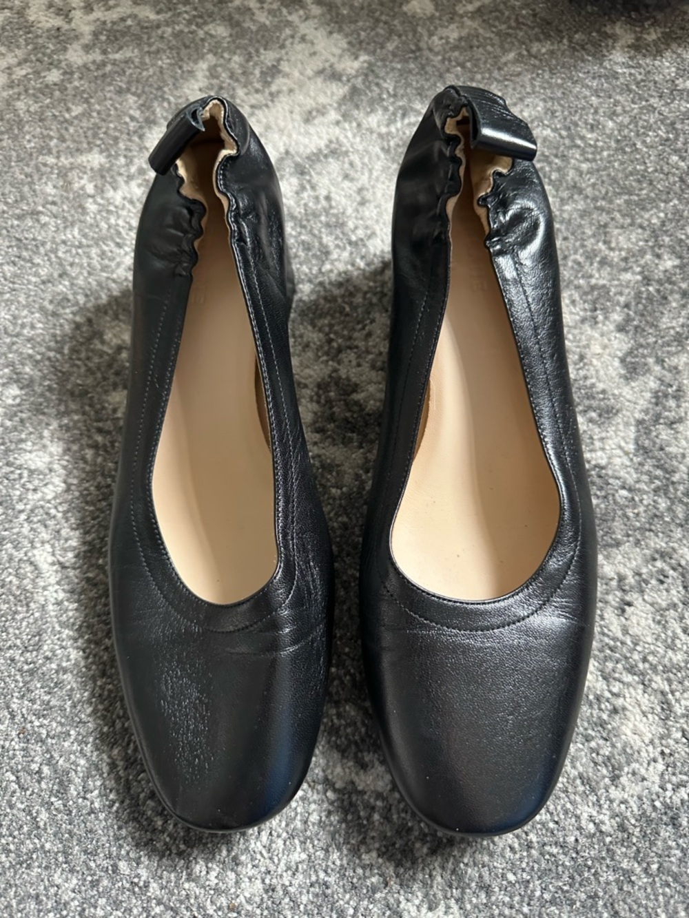 Everlane Black Leather Ballet Flats